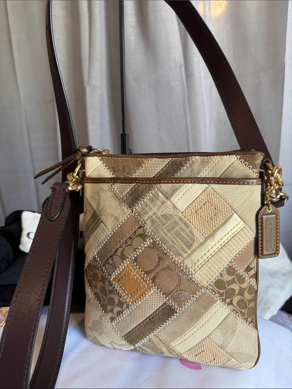 Coach Patchwork Signature File Crossbody Bag (Style No. 41705)